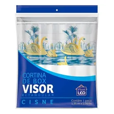 Cortina Box Banheiro Cisne 1,35x2,00 C/ Visor E Ganchos Cor Azul Foto mini  2