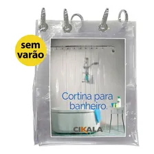 Cortina Box Banheiro Transparente + Presilhas 1,40 X 2,00 M Foto mini 2