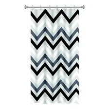 Cortina Box Banheiro Zig Zag Preto Branco Gancho 198x138cm Foto  mini 1