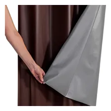 Cortina Corta Luz Blackout Pvc Com Voil 4,20 M X 2,50 M Cor Tabaco Foto mini  3