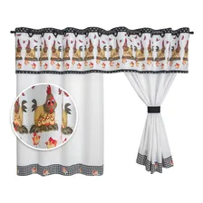 Cortina Cozinha 2,60m X 1,40m / Estampas Variadas Cor Galinha Pintadinha Foto mini 4