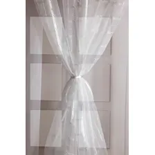 Cortina Cozinha Voal Duplo Liso E Xadrez 2,00x1,40 Qualidade Cor Cortina Voil Branco Foto mini 3