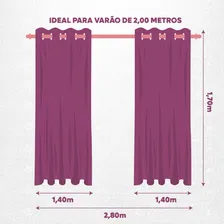 Cortina Cris Enxovais Blackout Cuarto Sala Lisa Tamanho 1.70 m x 2.00 m Cor Palha Foto mini 4