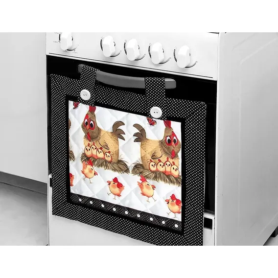 Cortina De Forno Fogão 5 E 6 Bocas - Lindas Estampas Cor Galinha Pintadinha Foto 1