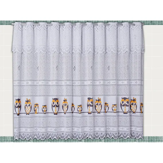 Cortina De Renda Bartolini Coruja 2,20m X 1,20m Cortilester Foto 1