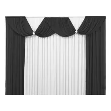 Cortina Floripa 3 00 X 2 80 Para Igreja Eventos Quarto Sala Cor Cinza/branco Foto mini 1