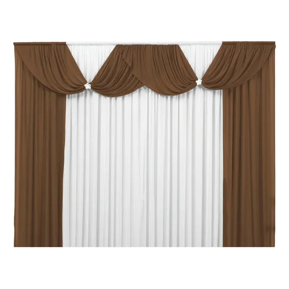 Cortina Floripa 5 Mts P/ Igreja Eventos Quarto Sala 5 X 2 80 Cor Avelã/branco Foto 1