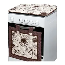 Cortina Forno + Capa P/ Tampa Fogão 4 Bocas - Galinha Cor Galinha Pintadinha Foto mini  2