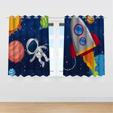 Cortina Infantil Para Quarto Sistema Solar 2,60x1,50 Mod2 Foto mini  2