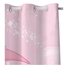 Cortina Infantil Quarto Criança Unicórnio Mod 02 2,60x1,50m Cor Rosa Foto mini 2