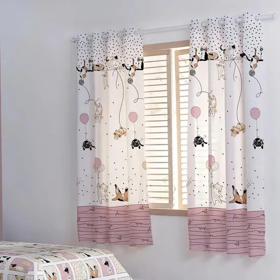 Cortina Infantil Santista Basic 2,00m X 1,80m Pompom Foto 1