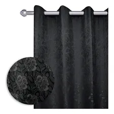 Cortina Jacquard 300x250 Para Sala/quarto | Admirare Cor Preta Foto mini 2