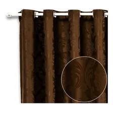 Cortina Jacquard Marron Tecido Semi Blackout 4,00x2,80 Foto  mini 1