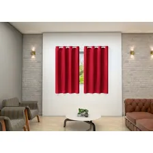 Cortina Jasmim Para Sala Quarto 2,80x1,70 P/ Sala Ou Quarto Cor Vermelho Foto mini 1