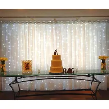 Cortina Led 300 Leds 3m X 2m Decoração Festas Casamentos Luzes Branca Fria 110v Foto mini 4