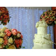 Cortina Led 300 Leds 3m X 2m Decoração Festas Casamentos Luzes Branca Fria 110v Foto mini 3