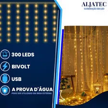 Cortina Led 3x3 Metros Festa Casamento Eventos Natal Ilumina Luzes Cortina Led Amarela Bivolt Foto mini 3