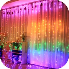 Cortina Led 8 Funções 300 Leds 3mx2m Colorida Festa/eventos Foto mini 1