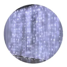 Cortina Led 8 Funções 300leds 3,00x2,00 Branca Fria P/festa Foto mini 1