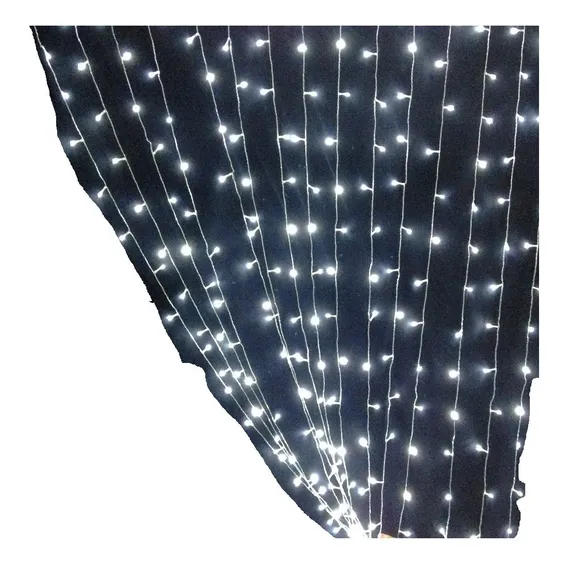 Cortina Led Branco Frio Fixo/ Fio Branco 4m*3m 900leds 110v Foto 1