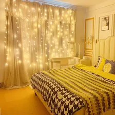 Cortina Led Decoração 6x3 Metros 110v/220v Bivolt + 600 Leds Luzes Amarelo Foto  mini 1