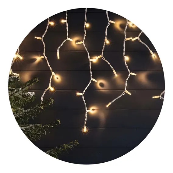 Cortina Luminosa Led Quente 3000k Enfeite Decoração 100leds 127 Foto 1