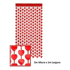 Cortina Metalizada Coração Painel Metálico Franja 1 X 2 Mts Foto mini 1