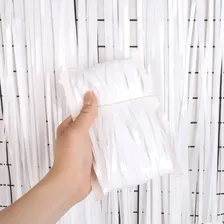 Cortina Metalizada Decoração Festas Painel 1x2m - Branca Cor Branco Foto mini 3