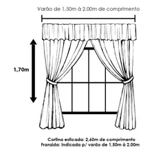 Cortina Moderna 2,60x1,70m Oxford Sala /quarto Ilhós Cromado Cor Vermelho Foto mini  3