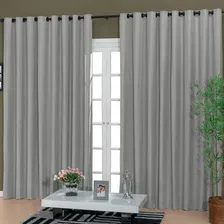 Cortina Oxford De Sala/quarto 300x250 Cor Cinza Foto  mini 1