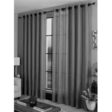 Cortina Oxford De Sala/quarto 300x250 Cor Cinza Foto mini  3