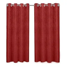 Cortina P/ Sala Ou Quarto Jacquard 2,60m X 1,70m - Cores* Cor Vermelho Foto mini 1