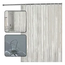 Cortina Para Box De Banheiro Pvc Transparente 2,50x1,40 M Foto  mini 1