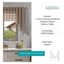 Cortina Para Cozinha Cascata Renda 3,00x1,00m Desert Arabesco Foto mini 4