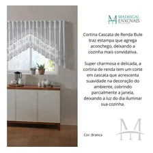 Cortina Para Cozinha Cascata Renda Branca 3,00x1,00m Bule Foto mini 2