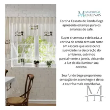 Cortina Para Cozinha Cascata Renda Interlar Café 300x100cm Foto mini 3