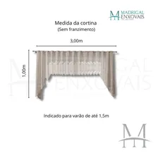Cortina Para Cozinha Cascata Renda Marfim 3,00x1,00 Arabesco Foto mini 4