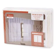 Cortina Para Cozinha Interlar 2,20x1,20 Cm Renda Arabesco Cor Marfim Foto mini 2