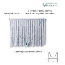 Cortina Para Cozinha Renda Branca 2,20x1,20 Tulipas C/ Bandô Foto mini  3
