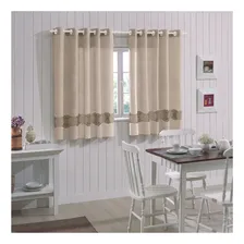 Cortina Para Cozinha Spazio Estampada 2,60x1,20 Bella Janela Cor Croche Foto  mini 1