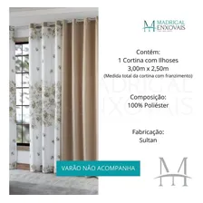 Cortina Para Sala Estampada 3,00x2,50m Horto Caqui Sultan Foto mini 4