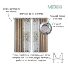 Cortina Para Sala Estampada 3,00x2,50m Horto Caqui Sultan Foto mini  3