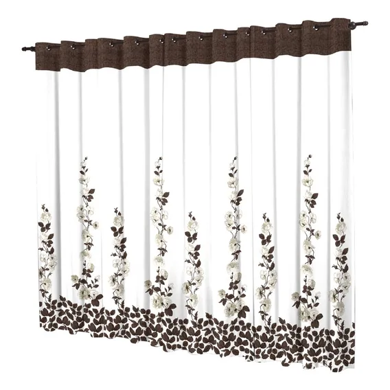 Cortina Para VarĂŁo Donna 300x240 Cm Luxo ValĂȘncia Marrom Cor Branco Foto 1