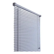 Cortina Persiana Horiz Pvc 25 Mm 120 X 160 M Cinza Primafer Foto  mini 1