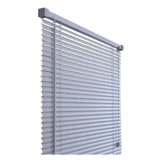 Cortina Persiana Horiz Pvc 25 Mm 120 X 160 M Cinza Primafer Foto 1