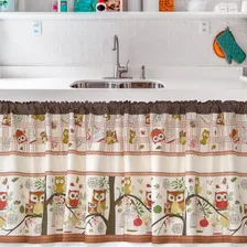 Cortina Pia 2,20m X 80cm Alt.- Lindas Estampas Cor Coruja Mãe Foto mini 1