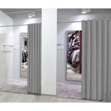 Cortina Provador Roupas 1,50x2,00 100% Privacidade Cor Cinza Foto mini 1