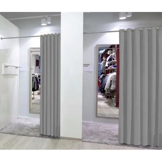 Cortina Provador Roupas 1,50x2,00 100% Privacidade Cor Cinza Foto 1