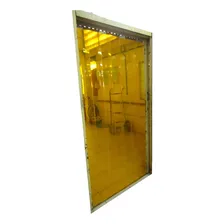 Cortina Pvc Amarelo Anti Inseto 0,80 X 2,20 Com Trilho Inox Foto mini  2