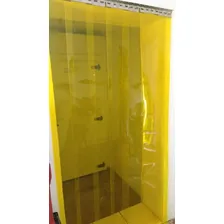 Cortina Pvc Amarelo Anti Inseto 0,80 X 2,20 Com Trilho Inox Foto mini 4